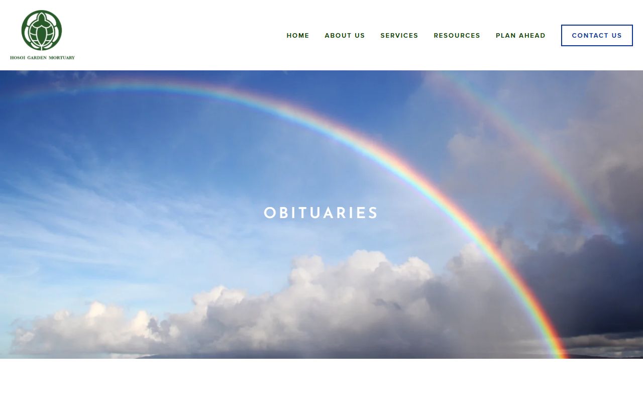 Urban Honolulu obituary records on the Hosoi Garden Mortuary site