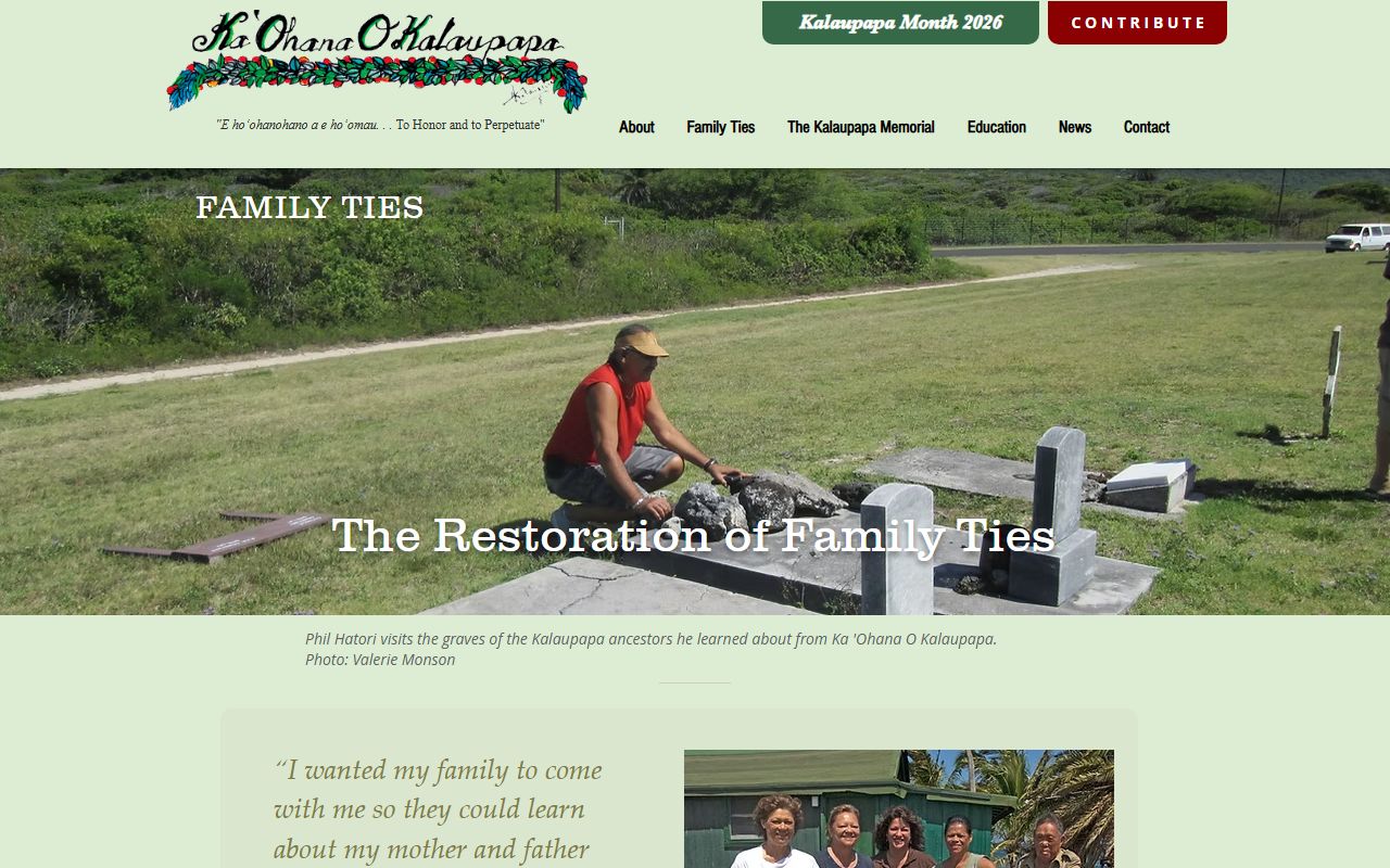 Ka Ohana O Kalaupapa Restoration of Family Ties obituary genealogy program