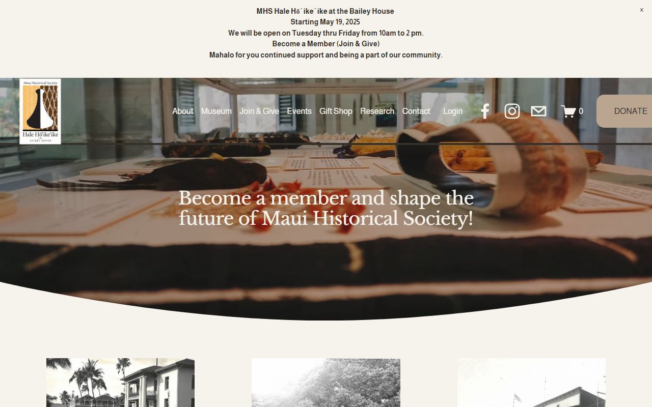 Maui Historical Society Hale Hoikeike Bailey House obituary archives