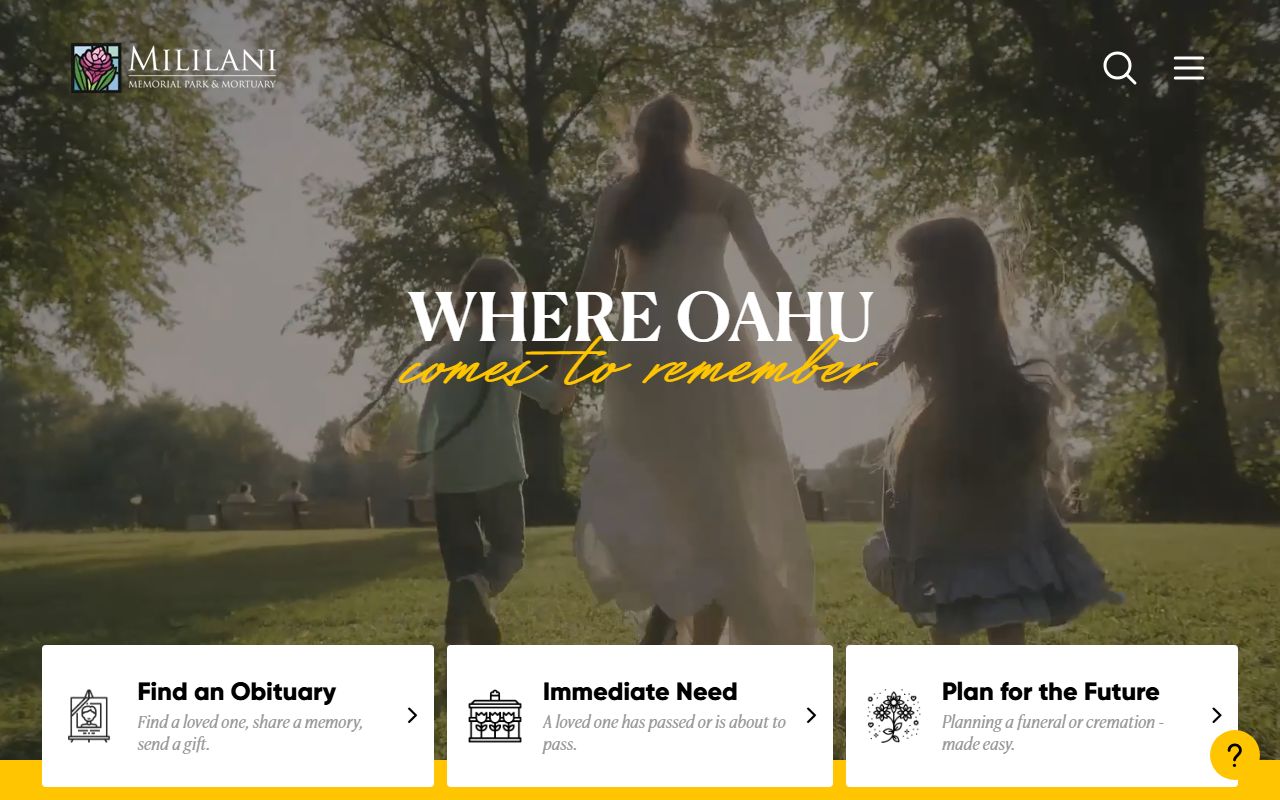 Pearl City obituary records through Mililani Memorial Park and Mortuary in Waipahu